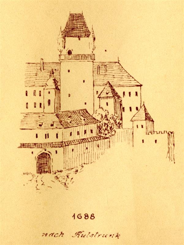 Skizze Schloss Steyr 1688