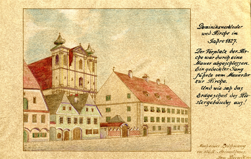 Dominikanerkloster und Kirche 1827