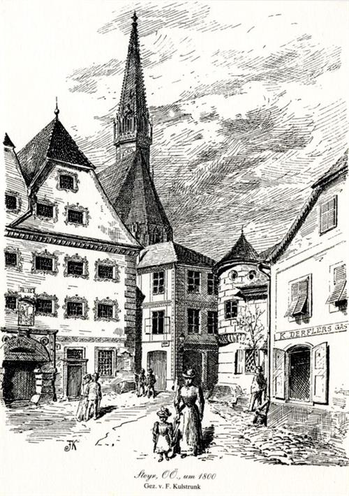 Innerberger Stadel und Grünmarkt um 1800