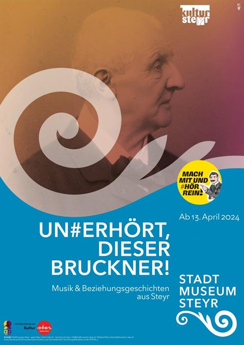 Plakat zur Ausstellung "UN#ERHÖRT, dieser Bruckner!"